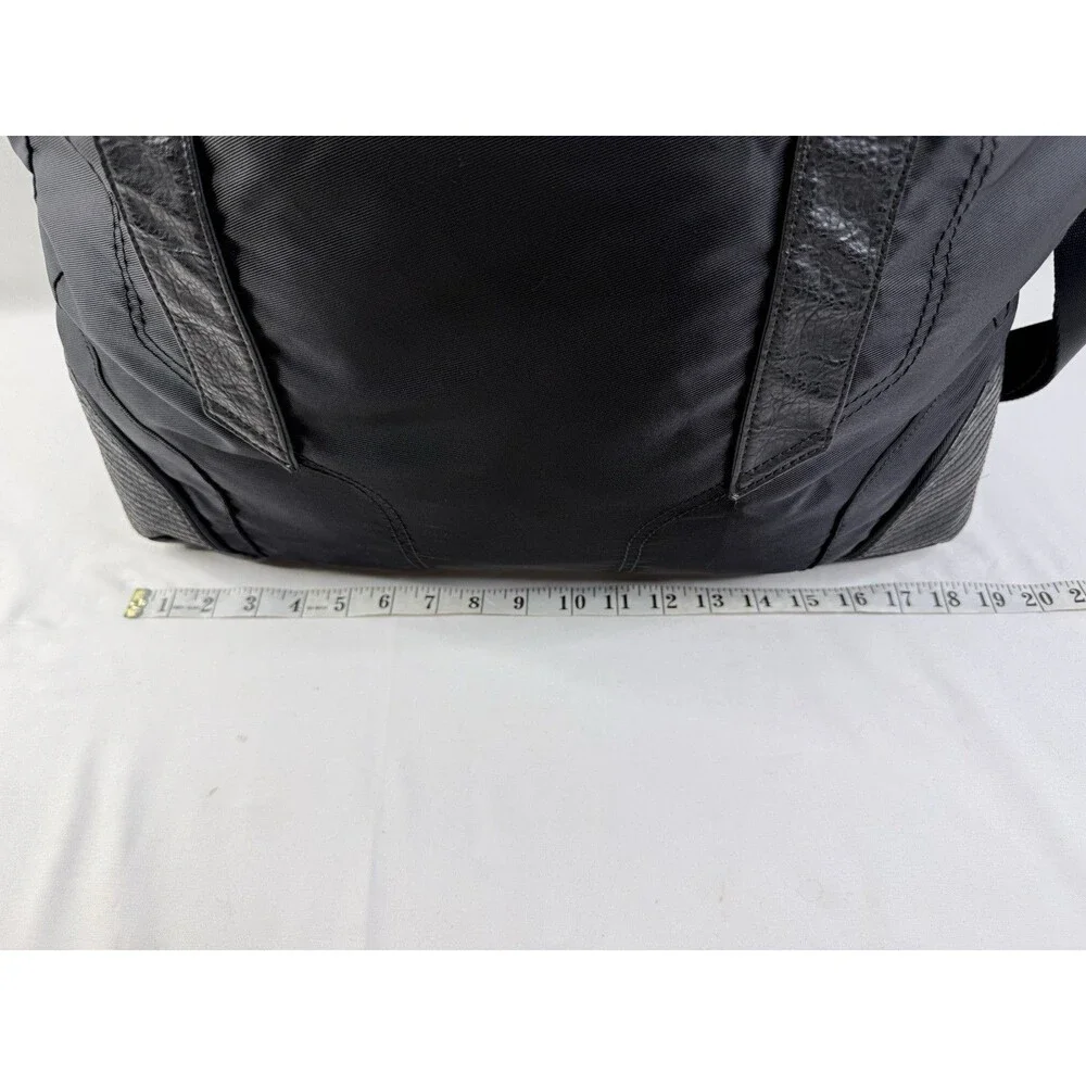 Retro Y2K DIESEL Tote Bag Large Capacity Boston Nylon Leather Black Vintage